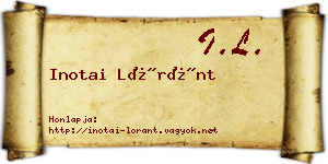 Inotai Lóránt névjegykártya